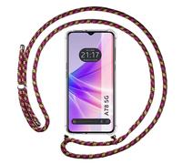 Housse Suspendue Transparente Pour Oppo A78 5G Avec Cordon Rose / Doré