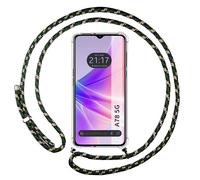 Housse Suspendue Transparente Pour Oppo A78 5G Avec Cordon Vert / Doré