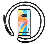 Housse Suspendue Transparente Pour Oppo A98 5G Avec Cordon Noir
