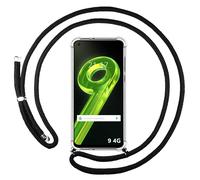 Housse Suspendue Transparente Pour Realme 9 4G Avec Cordon Noir