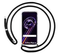 Housse Suspendue Transparente Pour Realme 9 Pro Plus 5G Avec Cordon Noir