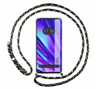 Housse Suspendue Transparente Pour Realme C55 Avec Cordon Vert / Doré