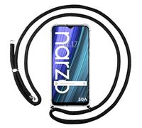 Housse Suspendue Transparente Pour Realme Narzo 50A Avec Cordon Noir