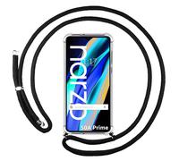 Housse Suspendue Transparente Pour Realme Narzo 50A Prime Avec Cordon Noir