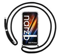 Housse Suspendue Transparente Pour Realme Narzo 50i Prime Avec Cordon Noir