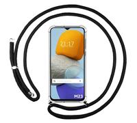 Housse Suspendue Transparente Pour Samsung Galaxy M23 5G Avec Cordon Noir