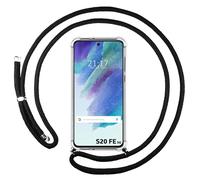 Housse Suspendue Transparente Pour Samsung Galaxy S21 FE 5G Avec Cordon Noir