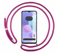 Housse Suspendue Transparente Pour TCL 408 Avec Cordon Rose Fuchsia