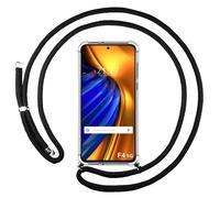 Housse Suspendue Transparente Pour Xiaomi Poco F4 5G Avec Cordon Noir
