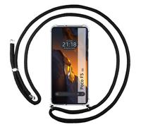 Housse Suspendue Transparente Pour Xiaomi Poco F5 5G Avec Cordon Noir