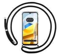 Housse Suspendue Transparente Pour Xiaomi POCO M5 Avec Cordon Noir