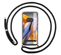 Housse Suspendue Transparente Pour Xiaomi POCO M5S Avec Cordon Noir