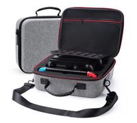 Housse Switch Pochette de transport pour Accessoire Switch/Lite/OLED Sacoche Nintendo Switch à Coque Rigid - Gris