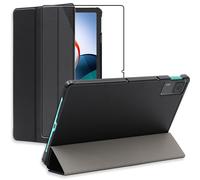ebestStar – Coque pour Xiaomi Redmi Pad – Étui Slim PU cuir, Rabat magnétique, Noir + Verre trempé
