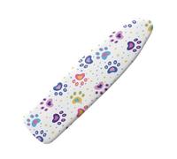 Housse Table à Repasser 110x35 Impression De Patte Jaune Housse Planche à Repasser Bande éLastique Resserrable, ReflèTe La Chaleur pour Un Repassage Rapide, Installation Facile