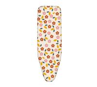 Housse Table À Repasser 120X40 Fleurs Rose Orange Housse pour Planche À Repasser Cotton Classic,avec Bande Élastique Resserrable, Thermo Reflect, Adaptée Aux Fers À Vapeur