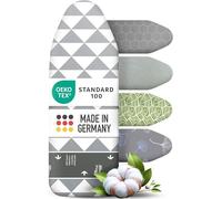 Housse Table à Repasser 130x45 pour Centrale Vapeur avec Bande Élastique Resserrable - Fabriqué en Allemagne avec Zone High-Speed, Thermo Reflect, Épaisse Mousse et Molleton (L)