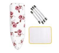 Housse Table à Repasser pour Centrale Vapeur, XXL 160x60 cm 100% coton Housse de Planche a Repasser 4 Clips de Fixation, Housse Table a Repasser Montage Rapide pour Home & Hotel