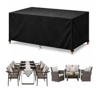 Housse Table de Jardin 130x120x75cm Bâche Protection Salon Extérieur | Noir, Housse Salon de Jardin Imperméable, 420D Oxford Anti-UV et Indéchirable, Pour Table et Mobilier de Jardin