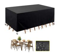 Housse Table de Jardin 135x95x80cm Housse de Protection pour Mobilier de Jardin Housse Salon de Jardin Très Résistant 420D Oxford Tissu Imperméable Résistance Anti-UV Bâche Salon de Jardin