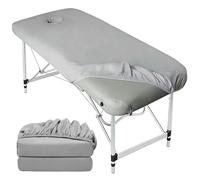 Housse Table De Massage Avec Trou,Lot De 2 1.8M Drap Housse Table De Massage,Imperméables Housse Table Massage,Lavables Drap Housse De Protection Pour Bancs De Thérapie,Tables De Cosmétique,Gris