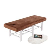 Housse Table De Massage Couvre-lit épais en velours cristal, couvre-lit de beauté, massage for hôpital, hôtel, salon(Coffee,180X60CM)