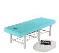 Housse Table De Massage Couvre-lit épais en velours cristal, couvre-lit de beauté, massage for hôpital, hôtel, salon(LightBlue,180X60CM)