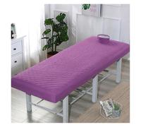 Housse Table De Massage Drap-housse épais matelassé for Table de Massage, for Salon beauté, couvre-lit SPA, avec trou respiration, respectueux la peau(PURPLE,190x70)