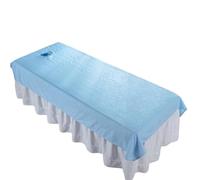 Housse Table De Massage Lot de 5 draps lit beauté imprimés roses, couvre-lit massage, anti-rides, à séchage rapide, housse table avec trou(Blue)