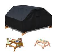 Housse Table de Pique Nique Enfant, Imperméable Bâche de Protection pour Table et Bancs Extérieure, Housse de Couverture pour Table et Chaise de Camping de Jardin(Size:420D:102*102*53.2cm,Color:Blac
