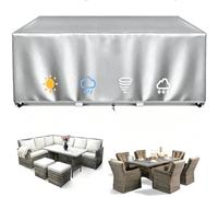 Housse Table Jardin Rectangulaire Tissu Oxford 420D D'hivernage Bache Protection Salon de Jardin Bâche Imperméable et Résistante aux Intempéries Housses 200x180x65cm