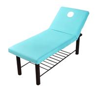 Housse Table Massage 1 housse de lit massage douce avec trou for la respiration du visage, drap-housse élastique for salon beauté, plusieurs couleurs(Blue)