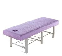 Housse Table Massage Drap-housse matelassé épais for salon de beauté, couvre-lit doux for la peau, for table massage, spa, avec trou for respirer(06,70x185cm)
