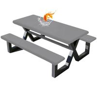 Housse Table Pique Nique avec Housses Banc (Lot de 3) Velours Hydrofuge