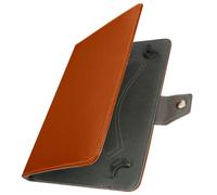 Avizar Housse tablette 10 pouces universelle Effet cuir vieilli Support vidéo Orange