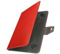 Housse Tablette 10 Pouces Universelle Effet Cuir Vieilli Support Vidéo Rouge