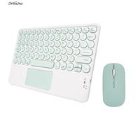 Housse tablette Clavier sans fil Bluetooth avec pavé tactile pour iPad Samsung Galaxy Xiaomi Huawei- Green Mouse