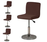 Housse Tabouret De Bar Lot de 4/2/1 Scandinave Couvre De Tabouret De Bar De Pub Housse Chaise De Salle A Manger De Bar Carre Marron Pivotant avec Dossier Couverture De Tabouret Bar Industriel (Color