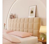 Housse Tête de Lit Extensible 160/180cm Antipoussière Rembourré Couvre-Tête de Lit Taille Universelle 360°Tout Inclus Minimaliste Revêtement Tête de Lit Double/Simple Doux Lavable (220X70CM,Khaki3)