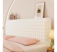 Housse Tête de Lit Extensible 160/180cm Antipoussière Rembourré Couvre-Tête de Lit Taille Universelle 360°Tout Inclus Minimaliste Revêtement Tête de Lit Double/Simple Doux Lavable (120X70CM,White5)