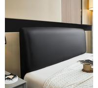 Housse Tete de Lit Extensible, Housse de Protection la tête lit en Cuir PU étanche,Tete Lit Doux Confortable, pour Simples Doubles King(Black,King)