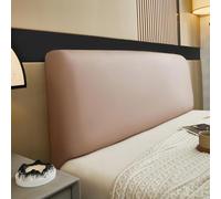 Housse Tete de Lit Extensible, Housse de Protection la tête lit en Cuir PU étanche,Tete Lit Doux Confortable, pour Simples Doubles King(Khaki,California King)