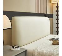 Housse Tete de Lit Extensible, Housse de Protection la tête lit en Cuir PU étanche,Tete Lit Doux Confortable, pour Simples Doubles King(Beige,Queen)