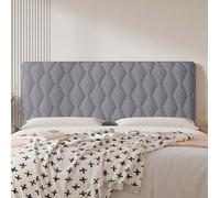 Housse Tete De Lit Extensible, Housse De Tête De Lit en Velours, gratuitous FromPoussière, Lavable, pour Lit Double/Simple, Toutes Saisons(Dark Gray,210cm)