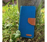 Housse Textile Pour Samsung iPhone Klapp Tasche Book Cover Protection Jeans