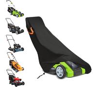 Housse Tondeuse Poussee Etanche Exterieur, Durable Polyester Oxford 210D, Anti-UV Resistant Intemperies Couverture Stockage Tondeuse Derriere Marche Abri, Poignees Reflectives,