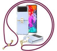 Housse tour de cou pour Samsung Galaxy Z Flip4 Housse claire avec cordon anneau rouge