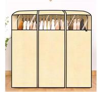 Housse Transparente Porte-Vêtements avec Fermeture Éclair Housse Protection Cache-Poussière De Vetement Penderie pour Portemanteau Protection pour Portant Double Pole
