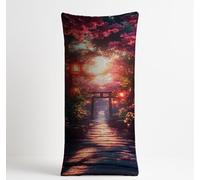 Housse Traversin 120x40 cm Imperméable Velours Taie d'oreiller 120 x 40 Japon Housse de Coussin Paysage Double Face Impression pour Jardin Salon Lit Canapé Decoration Maison Cadeau Femme KDZT-2190