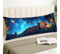 Housse Traversin 150 cm x 50 cm, Housse Coussin Rêve, Animal Motif Velour Douce Double Face Impression Taie d'oreiller avec Fermeture Eclair Caché Oreiller pour Decoration Maison Cadeau Femme, Cod1592